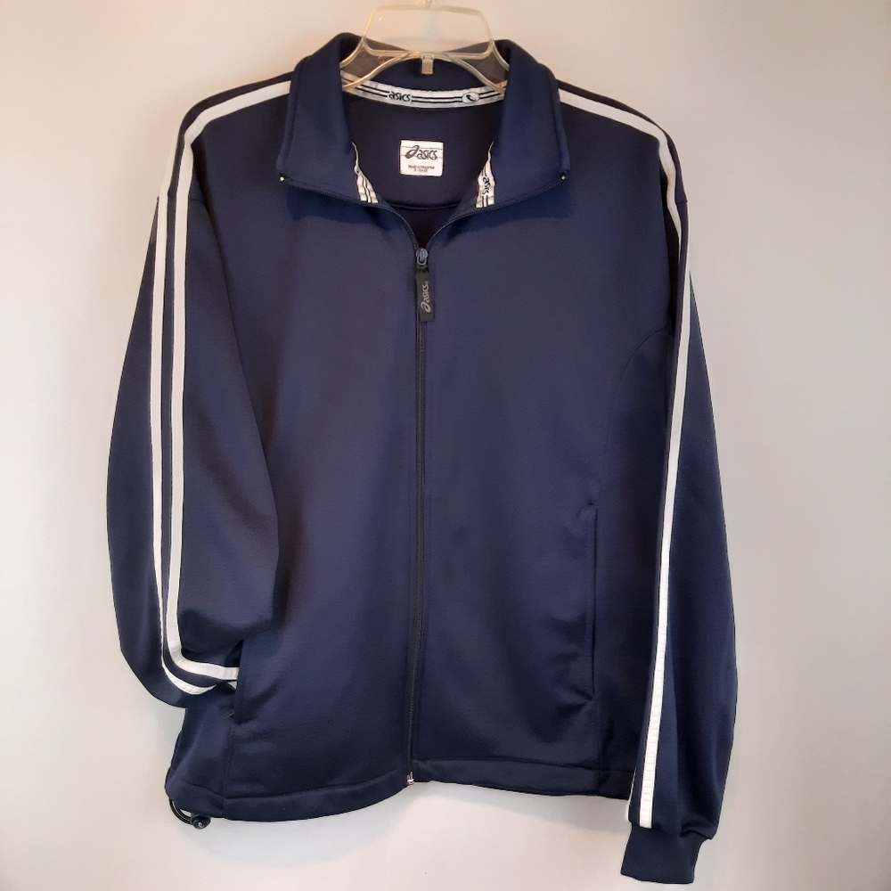 Asics Mens Active Track Jacket Navy Blue Full Zip